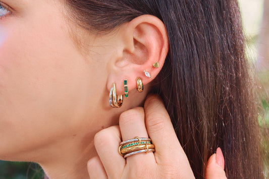 Flat Back Gold Heart Studs
