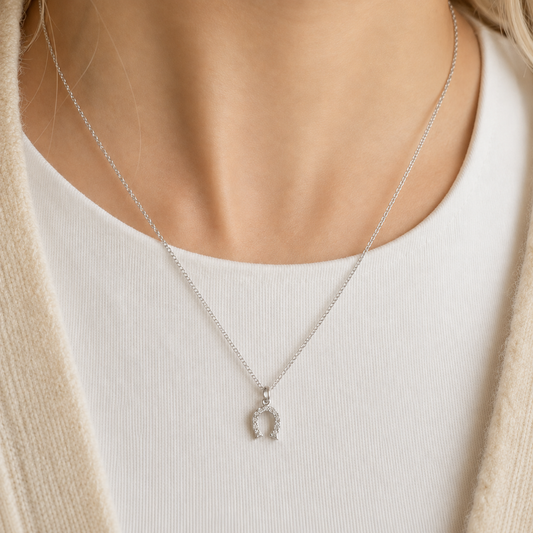 Silver Lucky Horseshoe Necklace