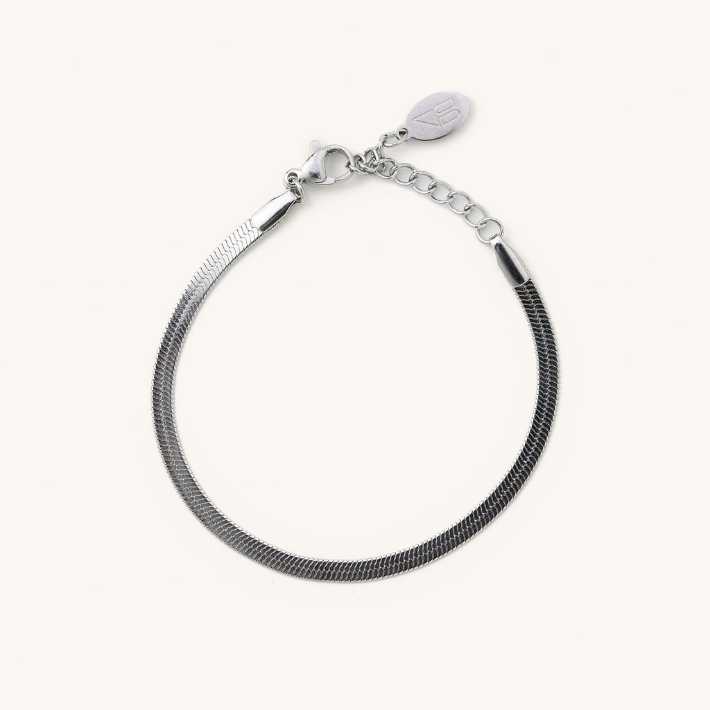 Silver Herringbone Bracelet - Nikki Smith Designs 