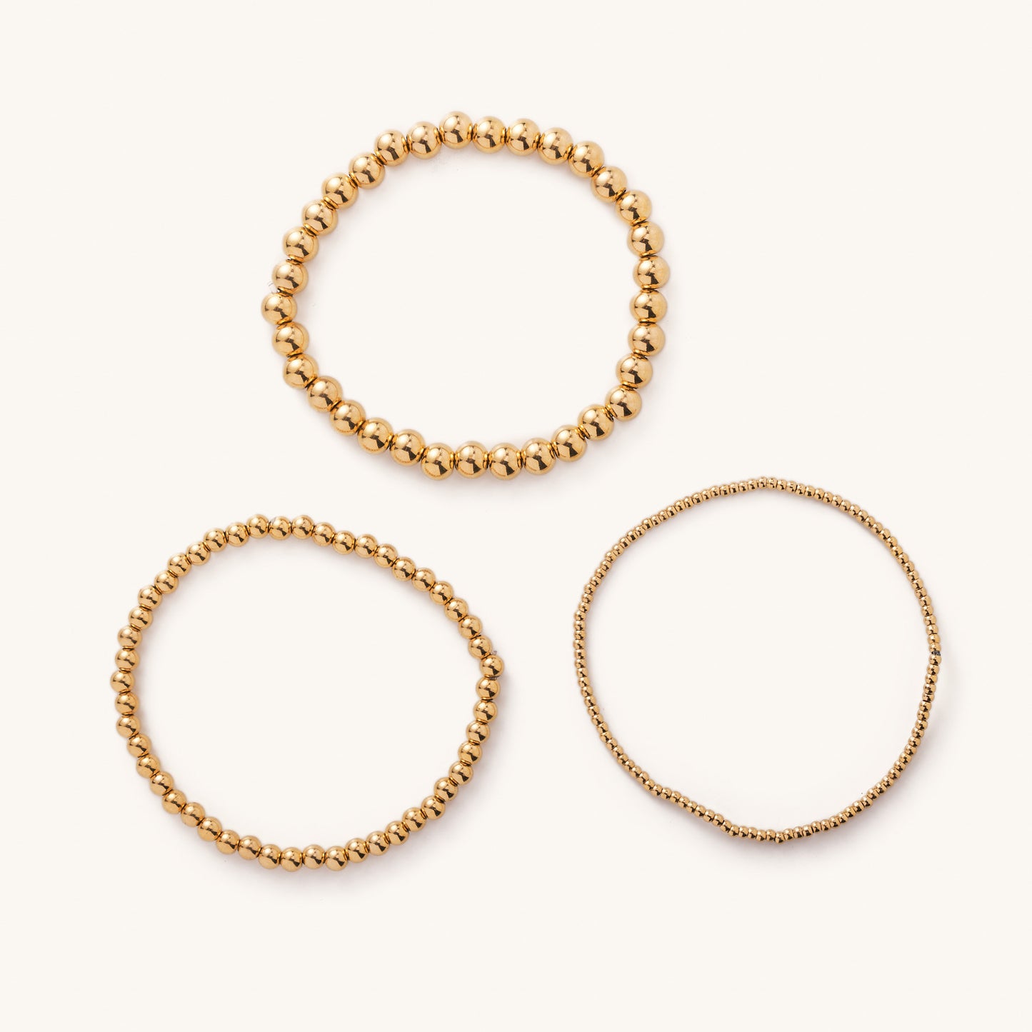Waterproof Gold Beaded Ball Bracelets
