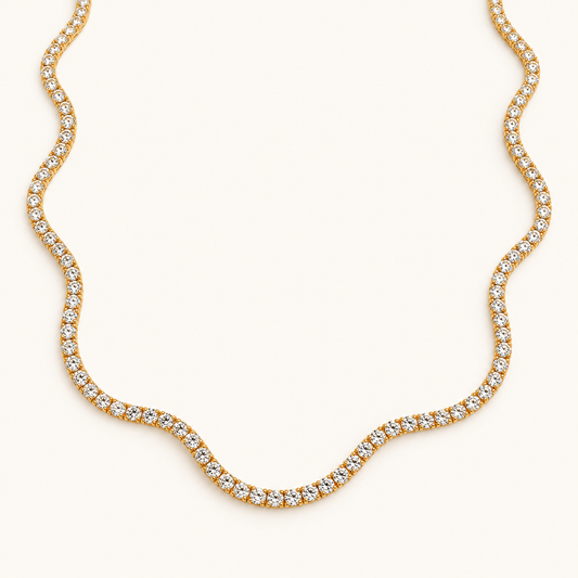 Wavy Tennis Necklace