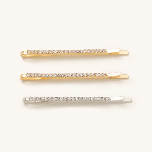 3PK Diamond Skinny Bobby Pin