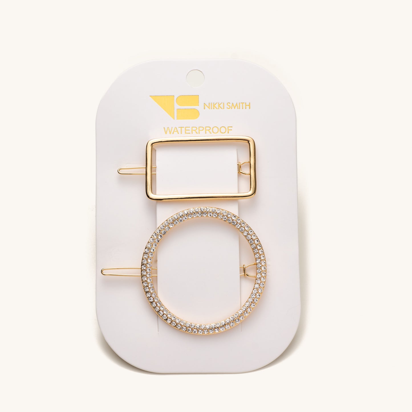 2 Pack Circle and Square Barrettes