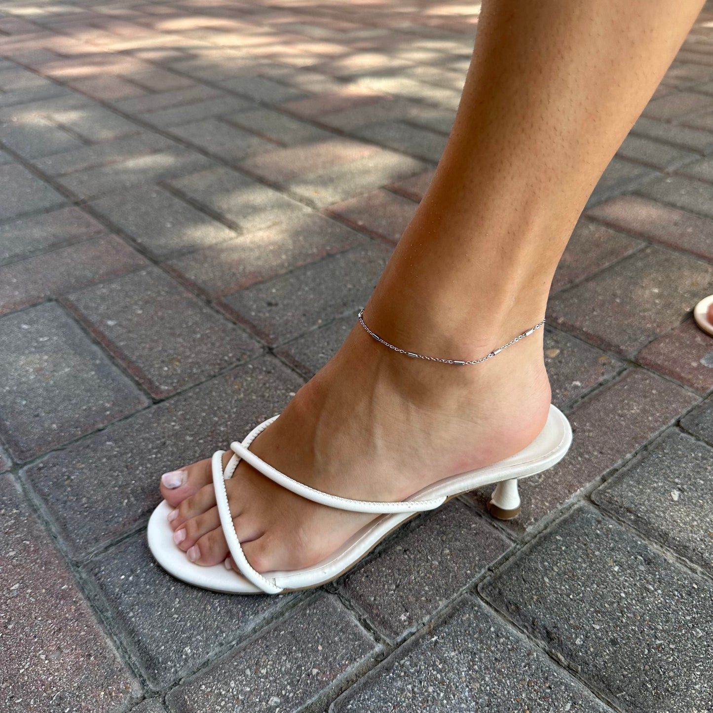 Waterproof Silver Piper Anklet