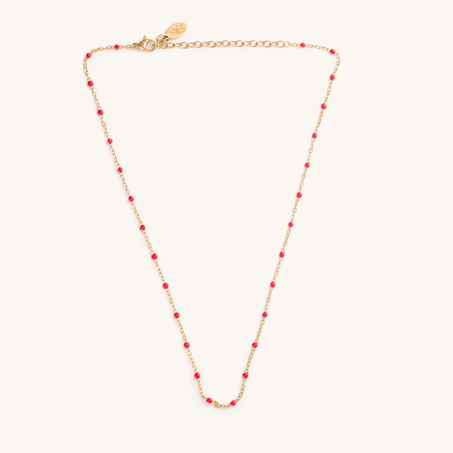 Gold and Red Dot Choker