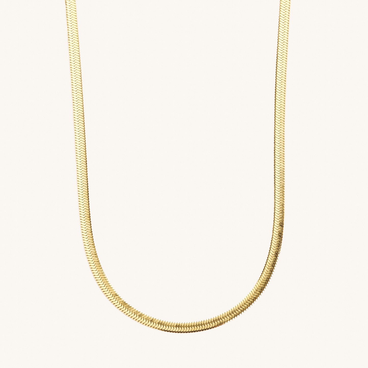 Gold Herringbone Necklace-3MM