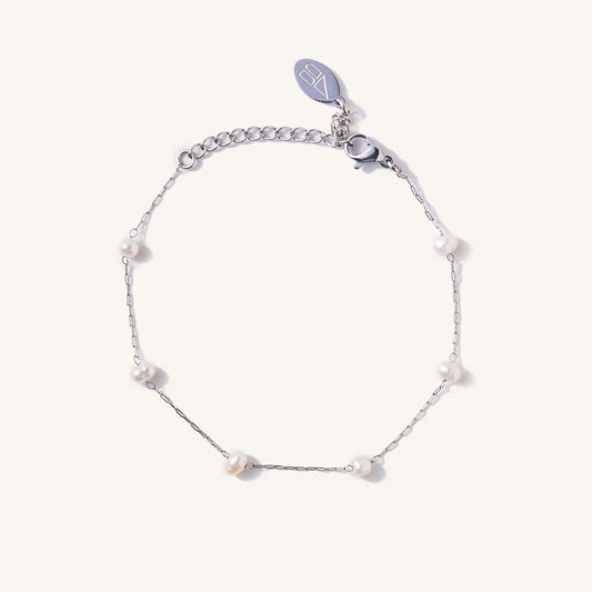 Camille Pearl Jewelry Set Silver- 2 Piece Bundle
