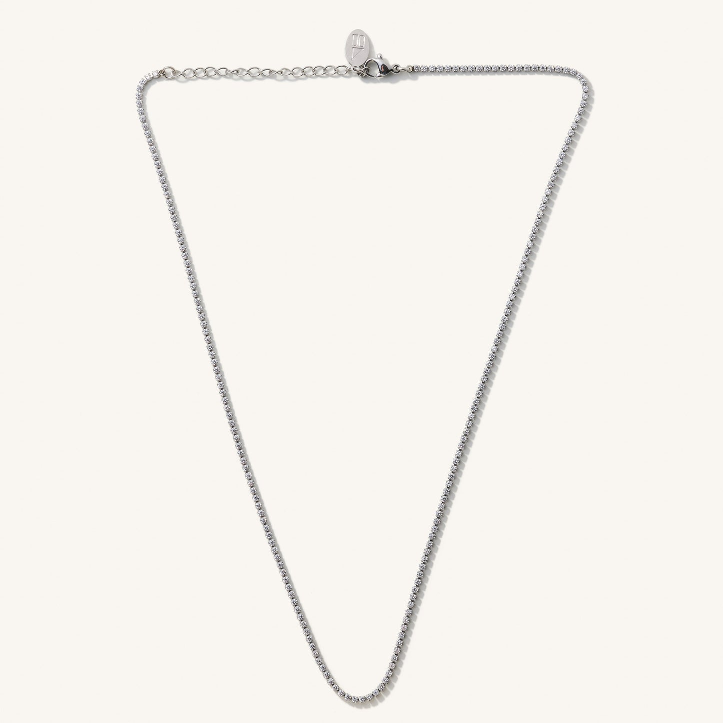 Silver Micro Tennis Necklace- Waterproof