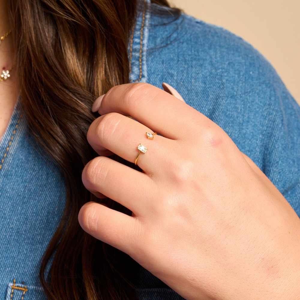 Rosie Dainty Crystal Adjustable Ring