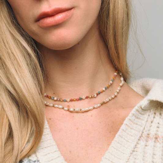 Pearl Gold Bead Necklace