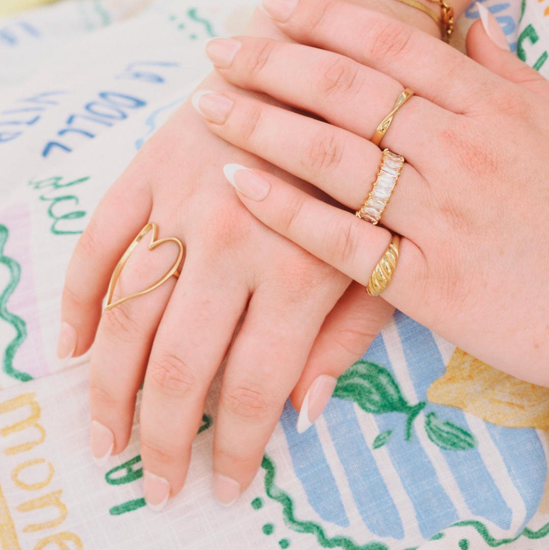 Lovie Gold Heart Ring- Waterproof – Nikki Smith Designs Lovie Gold Heart Ring- Waterproof – Nikki Smith Designs