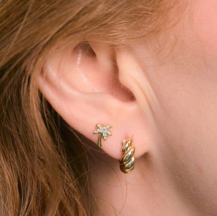 Golden Palm Tree Studs