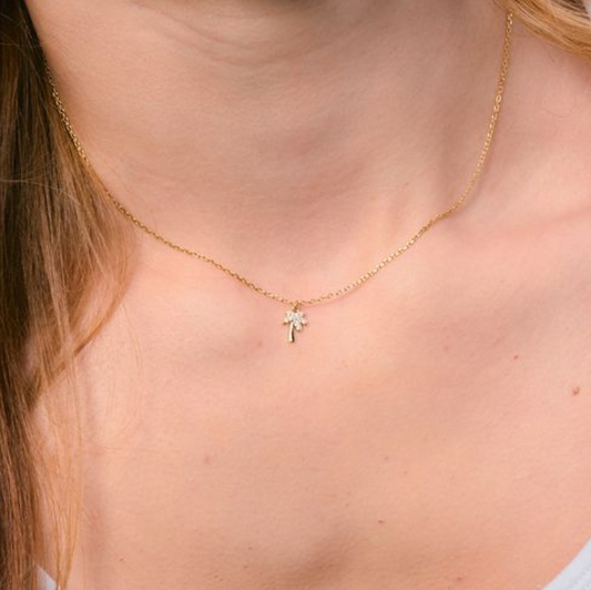 Golden Palm Tree Necklace