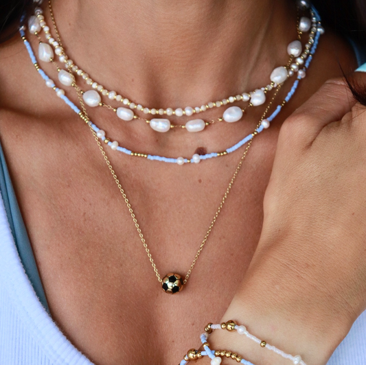 Gold Soccer Ball Necklace