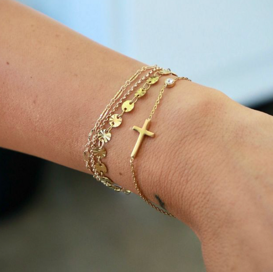 Martha Golden Cross Bracelet