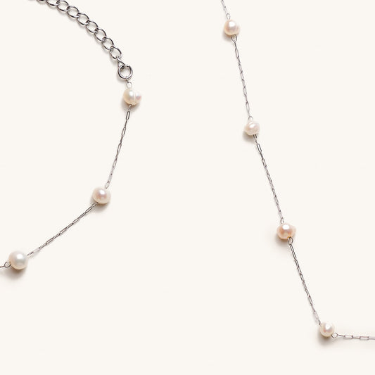 Camille Pearl Jewelry Set- Silver
