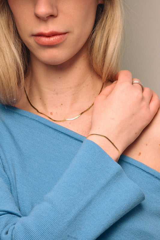 Gold Micro Herringbone Set