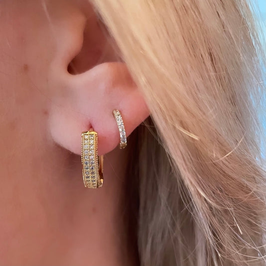 Winona Pave Hoops - Nikki Smith Designs
