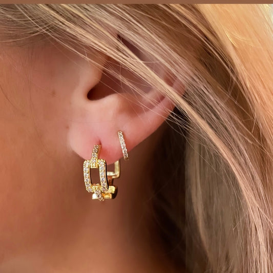 Dion Chain Link Hoops - Nikki Smith Designs