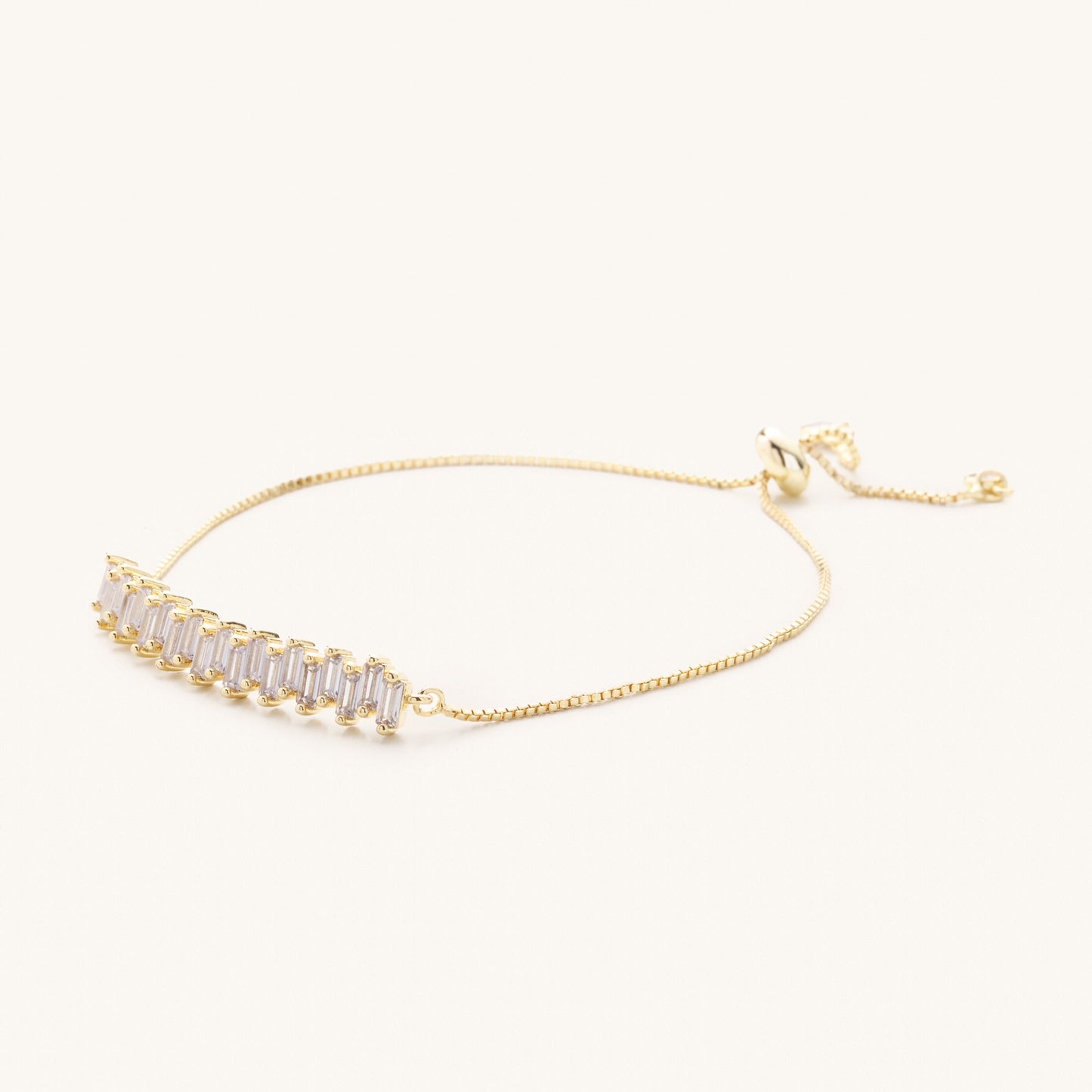 Gold Diamond Bar Slider Bracelet