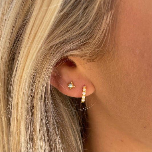 Zelda Silver Opal Star Studs