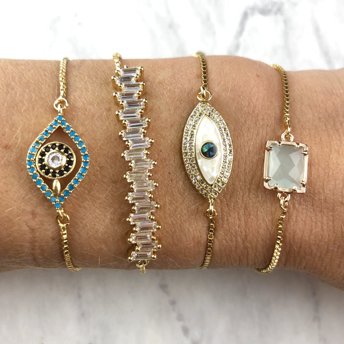 Liv Blue Eye Slider Bracelet