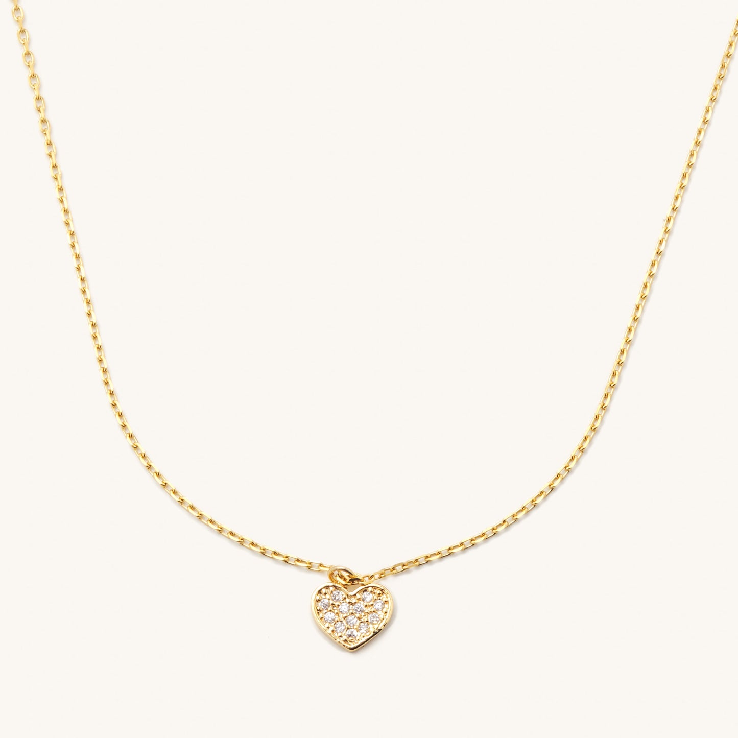 Gold Crystal Heart Necklace