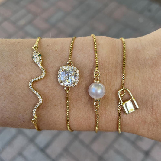 Presley Gold Snake Slider Bracelet