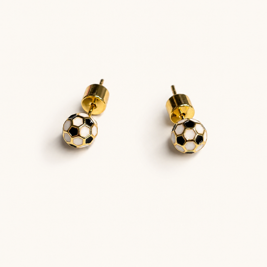 Soccer Ball Stud Earrings