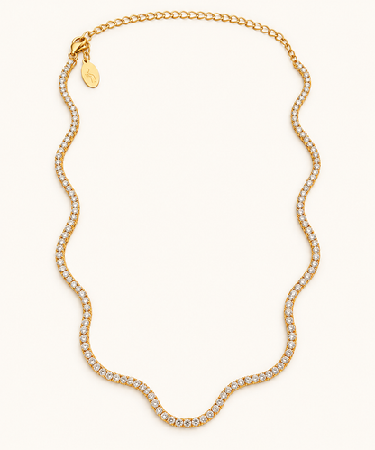 Wavy Tennis Necklace