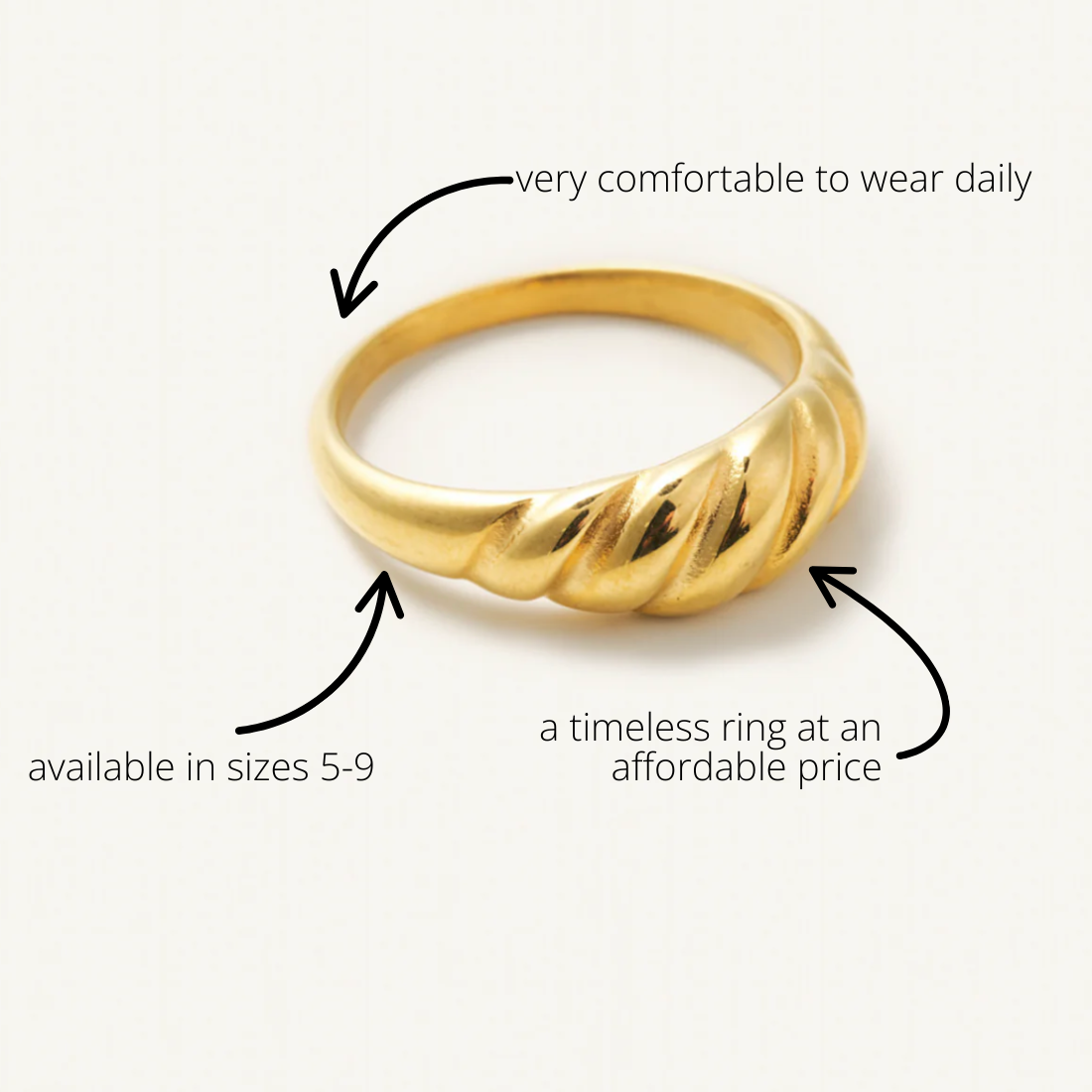 Gold Croissant Ring
