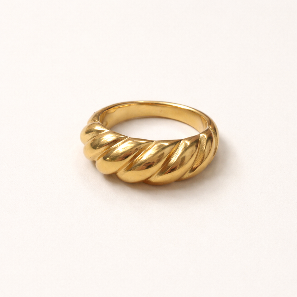 Large Gold Croissant Ring