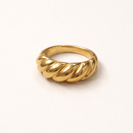 Large Gold Croissant Ring