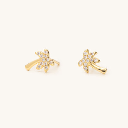 Golden Palm Tree Studs