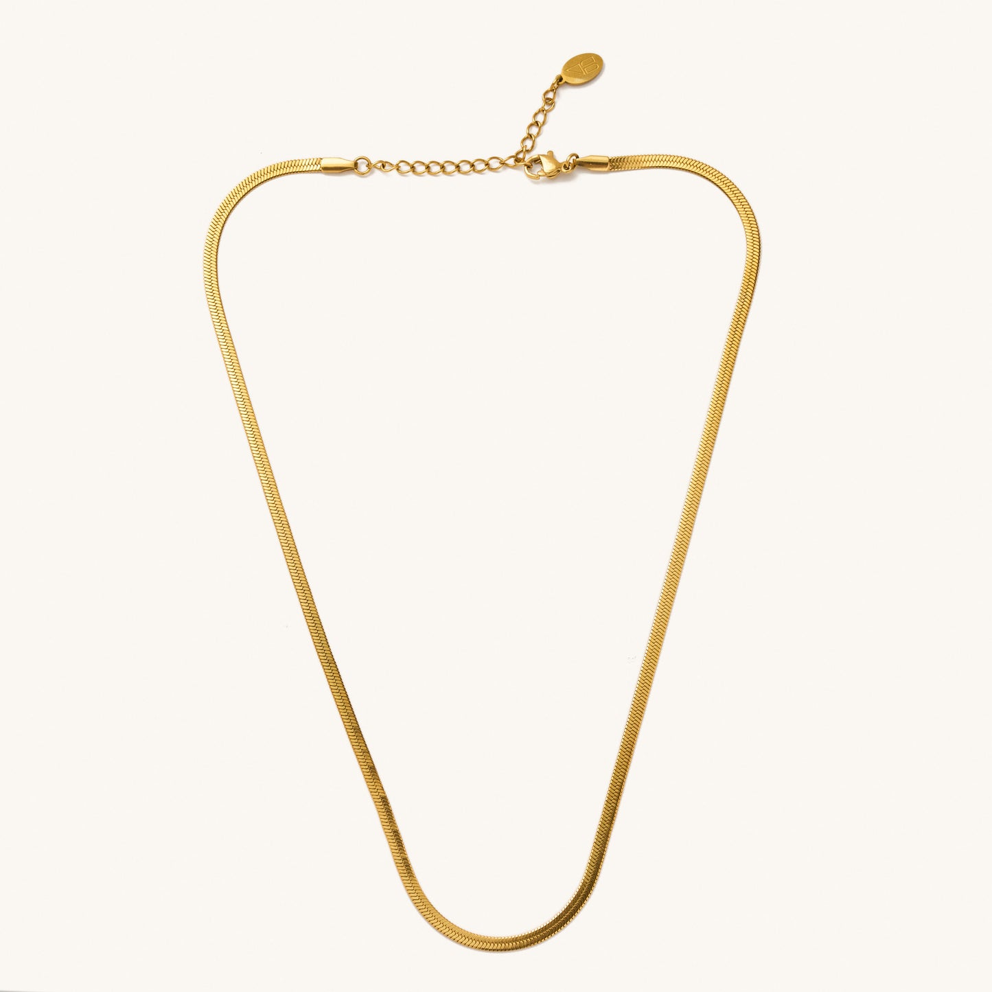 Gold Herringbone Necklace-3MM