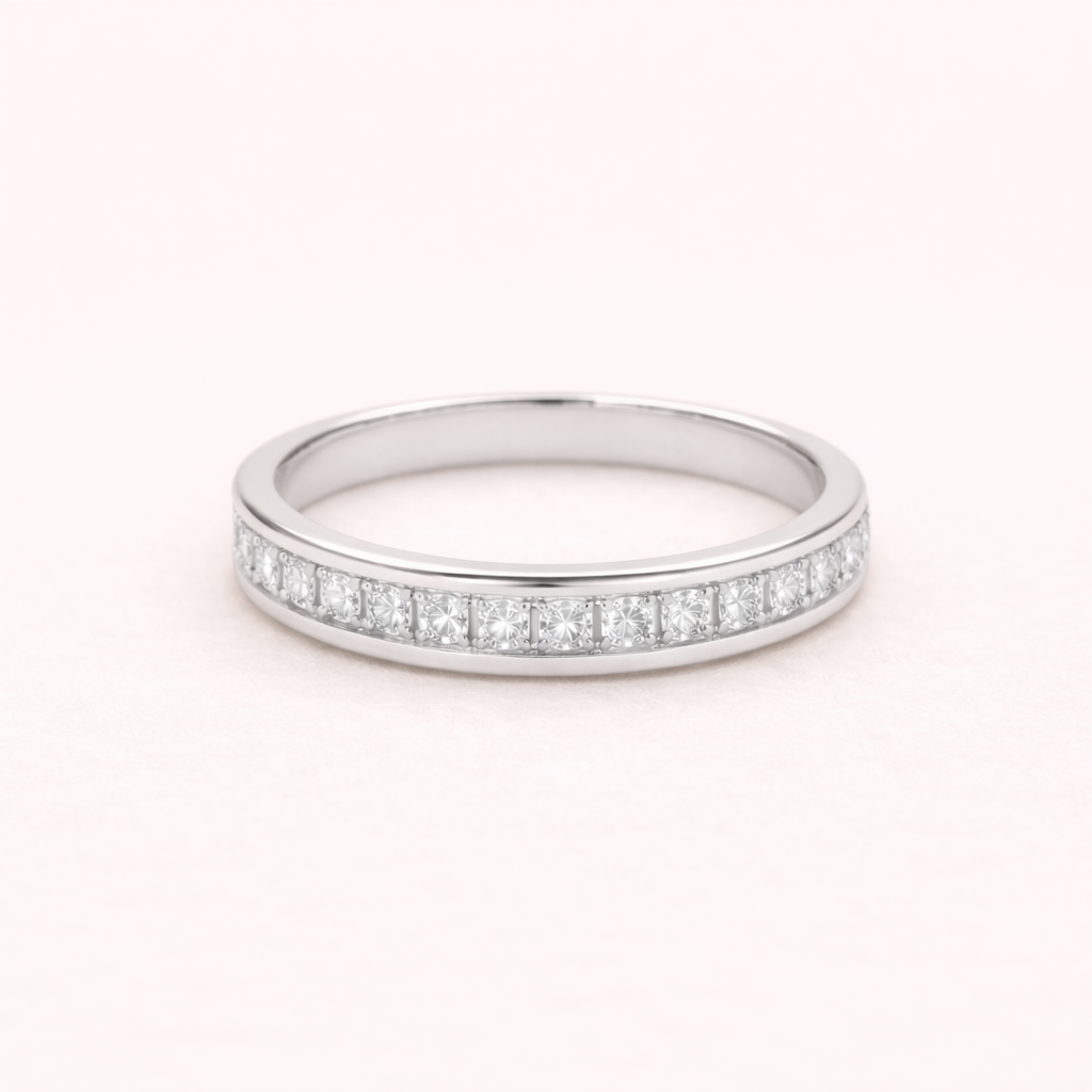 Krista Crystal Band Ring-Silver
