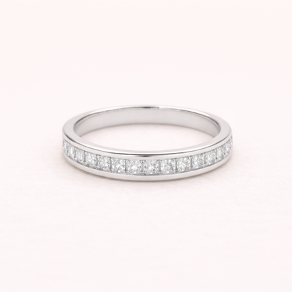 Krista Crystal Band Ring-Silver