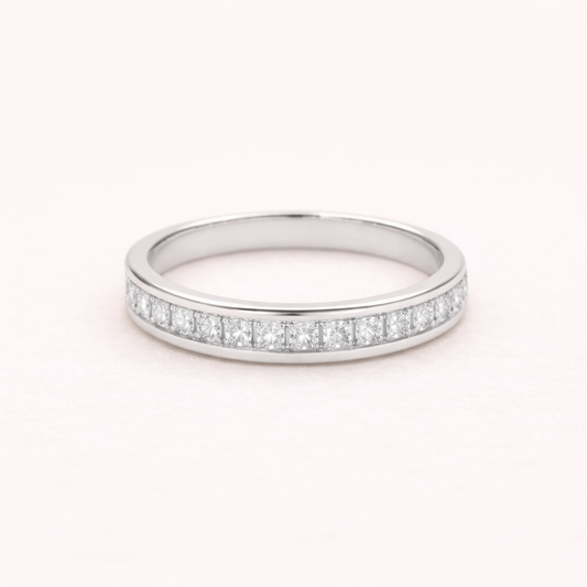 Krista Crystal Band Ring-Silver