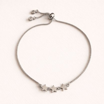 Knox Silver Stars Adjustable Bracelet