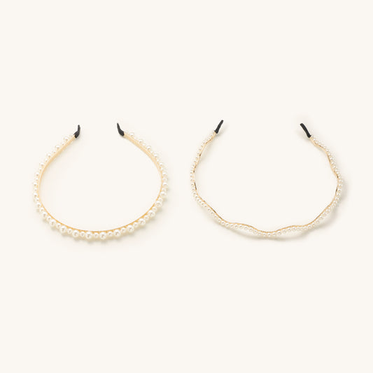 2 Pack Pearl Waves Headbands