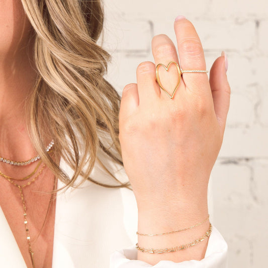 Lovie Gold Heart Ring- Waterproof
