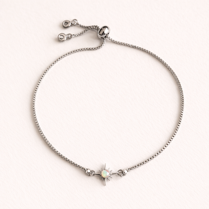 Opal Star Silver Adjustable Bracelet