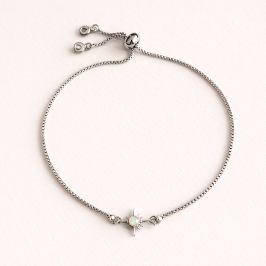 Opal Star Silver Adjustable Bracelet