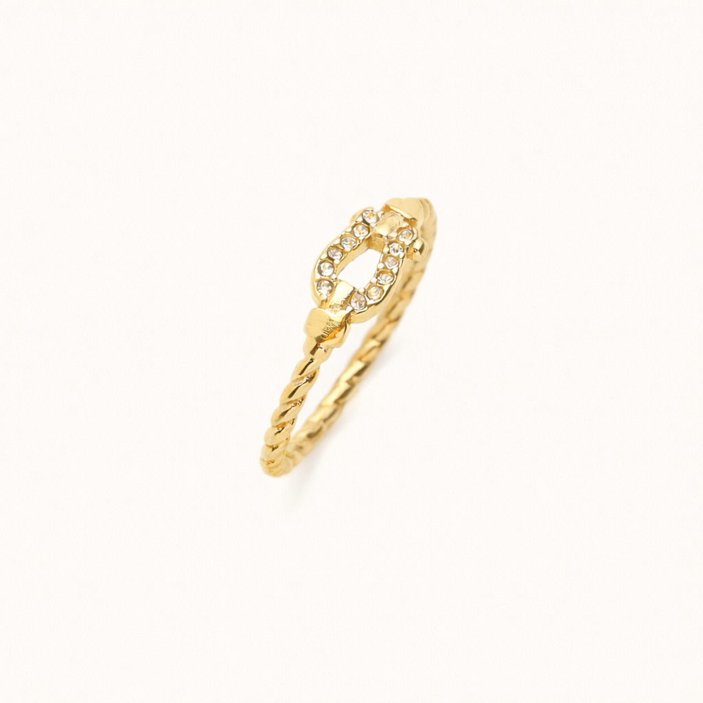 Mandy Gold Buckle Ring