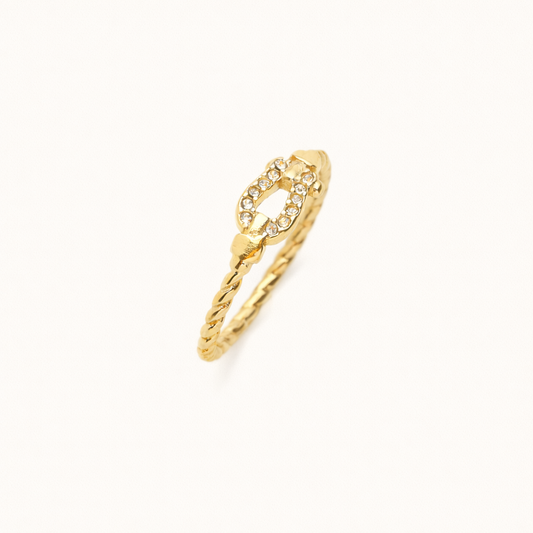 Mandy Gold Buckle Ring