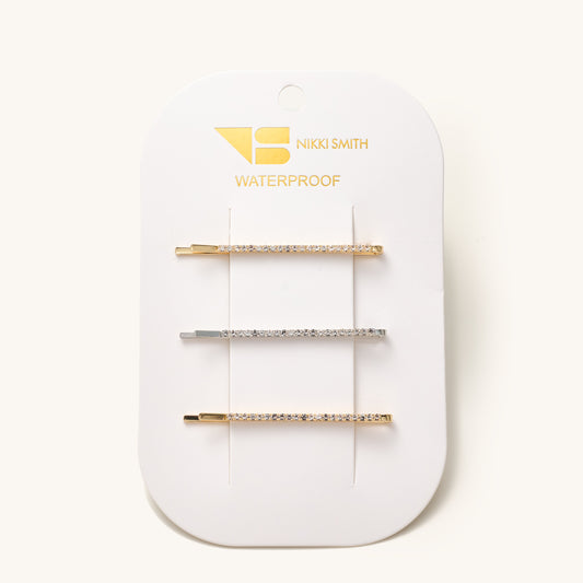 3PK Diamond Skinny Bobby Pin