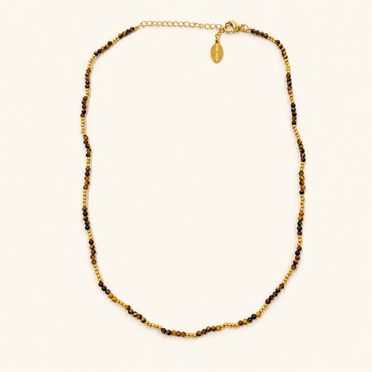 Jordan Mini Brown Bead Necklace
