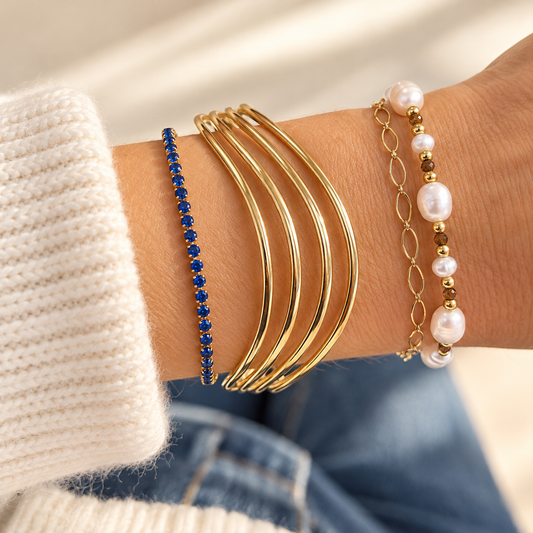 Jackie Pearl Brown Bead Bracelet