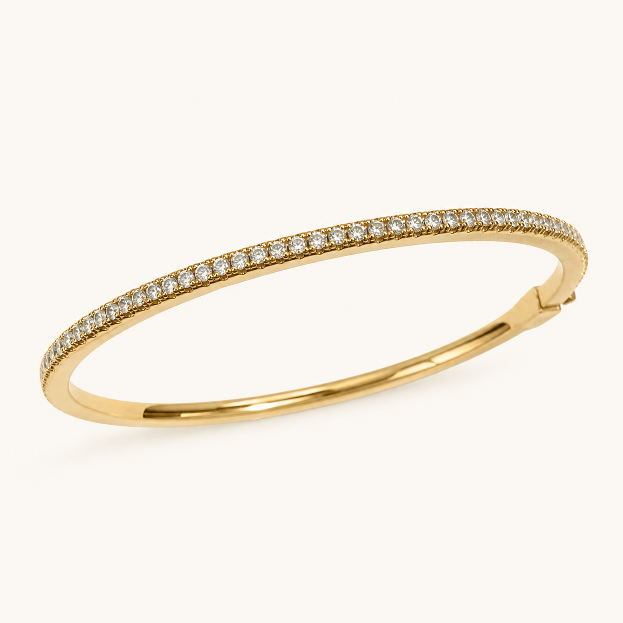 Sutton Skinny Crystal Gold Bangle