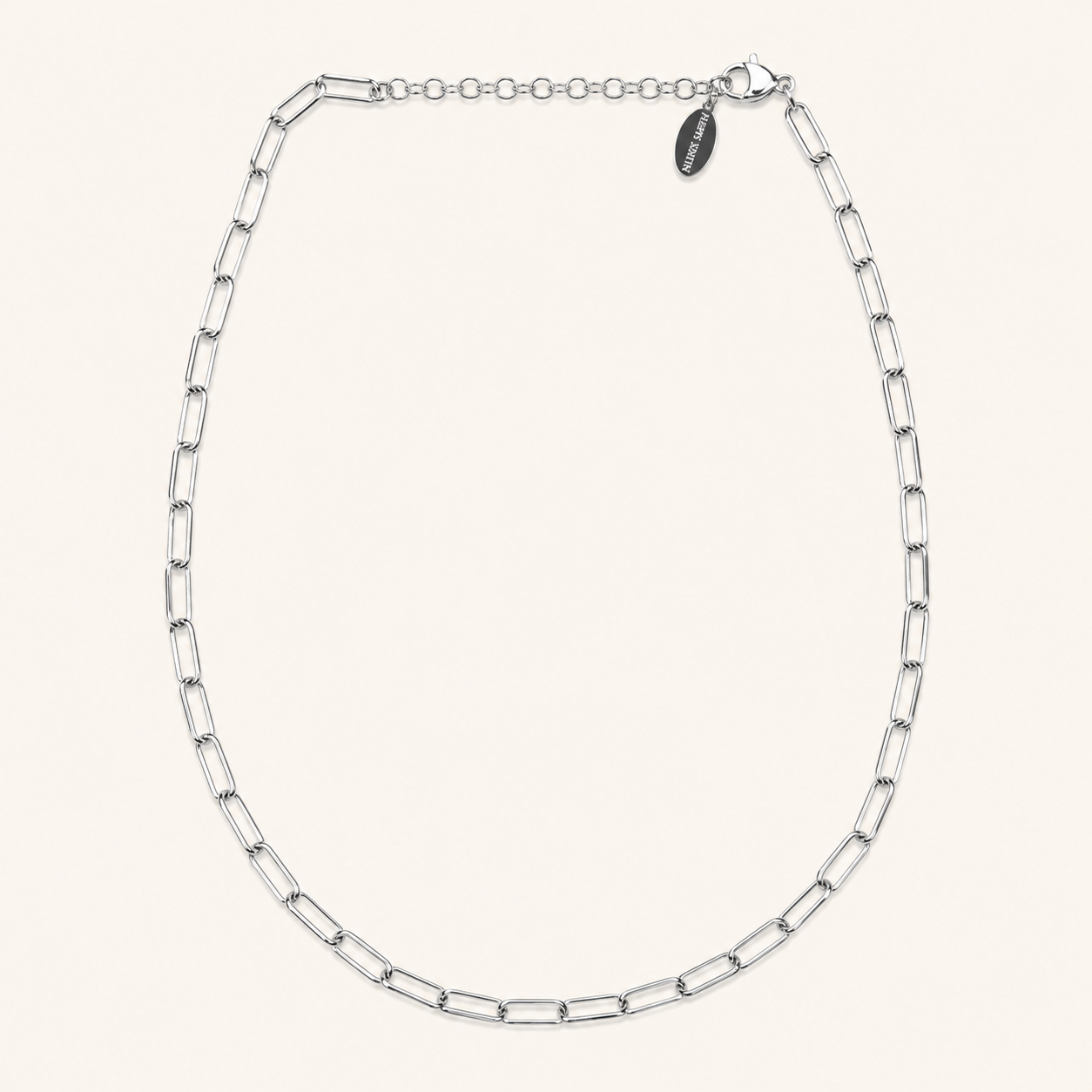 Paige Paperclip Necklace- Silver